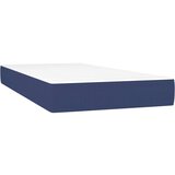 vidaXL Box spring postelja z vzmetnico moder 90x200 cm blago | Shoptok.si