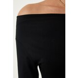  Women's Black Boat Neck Knitted Blouse | Shoptok.si