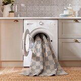 Flair Rugs Modra pralna preproga iz mešanice bombaža 155x230 cm Muted Checkerboard – | Shoptok.si