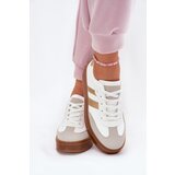 Boto EVENTO Women's Platform Sneakers Made Of Eco Leather White-Gold Elaraven | Shoptok.si