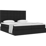 Krevet s od storage s uzglavljem Crna 180 x 200 cm Tkanina | shoptok.hr