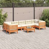  8-dijelni set vrtnih sofa s jastucima voštano smeđi od borovine | shoptok.hr