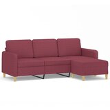  Trosjed s tabureom crvena boja vina 180 cm od tkanine | shoptok.hr