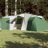 vidaXL Šotor za kampiranje za 12 oseb zelen vodoodporen