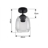 Brilagi LED plafonski luster R GLASS 1xE27/60W/230V prečnik 26 cm crna/dim siva Slike