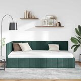  Kutni okvir kreveta Tamnozelena 100 cm x 200 cm Baršun | shoptok.hr