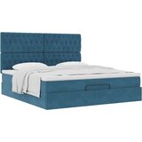  Otomanski posteljni okvir z vzmetnicami moder 160x200 cm žamet, (22053842) | Shoptok.si