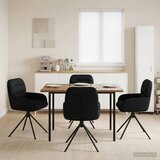  Okretne blagovaonske stolice 4 pcs Umjetna koža Crna | shoptok.hr