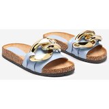 Resti Ladies' blue slippers with decoration at Fixci- Footwear | Shoptok.si