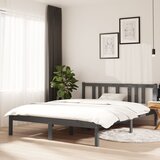 Maison Chic Posteljni okvir - Dvoposteljna postelja - Zakonska postelja siv iz trdnega lesa 140x190 cm-J15072, (21762224) | Shoptok.si