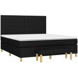  Box spring postelja z vzmetnico črna 160x200 cm blago | Shoptok.si