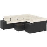Maison Chic Seti vrtnega pohištva - Vrtna garnitura - Vrtni pohištvo set 9-delna z blazinami črn poli ratan, (21798100) | Shoptok.si
