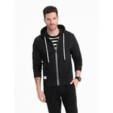 Ombre Men's BASIC unbuttoned hooded sweatshirt - black | shoptok.hr