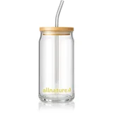 Glass with Straw steklenica s slamico 1 kos