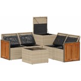  Set sofe 6 kom. Bež i svijetlo siva Poli Rattan i čelik | shoptok.hr
