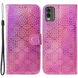 INORCO Za Nokia C32 PU usnjena denarnica na preklop, bleščeč cvetlični vzorec, zložljivo stojalo, pokrov za telefon, (22033674) | Shoptok.si