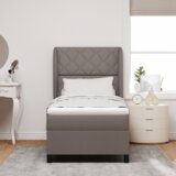 Box Spring postelja z vzmetnico v taupe barvi, 100x200 cm iz tkanine, (22051484) | Shoptok.si