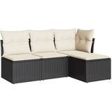 Maison Chic Seti vrtnega pohištva - Vrtna garnitura - Vrtni pohištvo set 4-delna z blazinami črna poli ratan, (21819986) | Shoptok.si