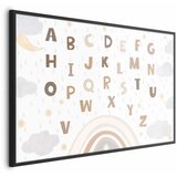  Plakat - Letters in Muted Colors 30x21 Crni okvir | shoptok.hr