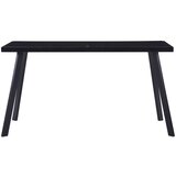  Blagovaonski stol crni 140 x 70 x 75 cm od kaljenog stakla | shoptok.hr