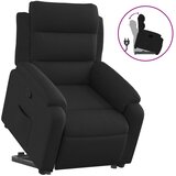  Naslonjač na podizanje od tkanine crni | shoptok.hr