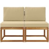  2 Komad Srednja sofa za van Čvrsto drvo akacije Prirodna | shoptok.hr