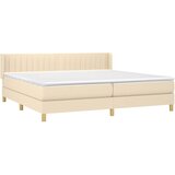  Krevet s oprugama i madracem krem 200 x 200 cm od tkanine | shoptok.hr
