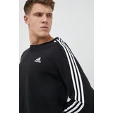 Adidas Bombažen pulover moška, črna barva