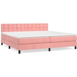  Krevet s oprugama i madracem ružičasti 200x200 cm baršunasti | shoptok.hr