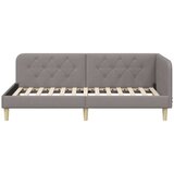 vidaXL Kotna postelja z vzglavjem Taupe 90 x 200 cm blago | Shoptok.si