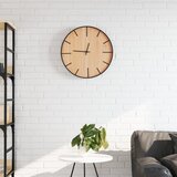 vidaXL Stenska ura rjava Ø39 cm železo in inženirski les | Shoptok.si