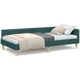 vidaXL Kotna postelja Drugo z vzglavjem Temno zelena 90 x 200 cm | Shoptok.si