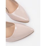 GOODIN Beige patent pumps on a heel | shoptok.hr