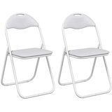  Sklopiva stolica 2 pcs Bijela i siva 48 x 43 5 x 81 cm - Bijeli 2 | shoptok.hr