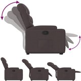  Naslonjač na podizanje tamnosmeđi od tkanine | shoptok.hr