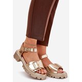 Boto Eco Leather Women's Sandals With Buckle Golden Gofielle | shoptok.hr