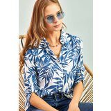 Bianco Lucci Women's Multi Patterned Sleeve Fold Viscose Shirt Cene