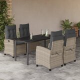 vidaXL 5-dijelni vrtni blagovaonski set od poliratana s jastucima sivi | shoptok.hr