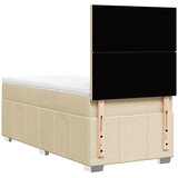  Krevet s oprugama i madracem krem 90 x 200 cm od tkanine | shoptok.hr
