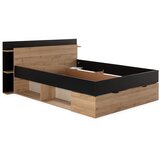 Marckeric Črna zakonska postelja v hrastovem dekorju s prostorom za shranjevanje brez letvenega dna 140x190 cm Albo – | Shoptok.si