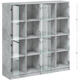  Regal za knjige s vratima boja betona 136x37x142 cm drveni | shoptok.hr