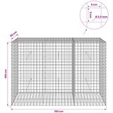  Gabion s žicom debljine 3,5 mm i mrežom 5x5 cm 150x50x100 cm | shoptok.hr
