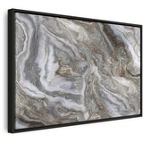  Slika - Stone abstractions – marble structures in neutral shades 120x80 U crnom drvenom okviru | shoptok.hr
