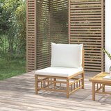 The Living Store Vrtni sredinski kavč s kremno belimi blazinami bambus - Vrtni Sredinski Kavč, (21427796) Cene