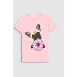 Coccodrillo Dječja pamučna majica kratkih rukava boja: ružičasta