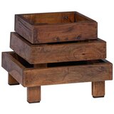 Stalak za biljke 3 pcs Smeđa Drvo od mahagonija | shoptok.hr