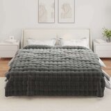  Lažni zec deka Tamno siva 220 x 240 cm Poliester | shoptok.hr