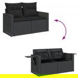 vidaXL 8-dijelni set vrtnog namještaja s jastucima crni poli ratan akacija | shoptok.hr