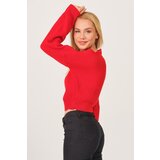 Dewberry Z3034 WOMEN'S V COLLAR SWEATER-RED | Shoptok.si