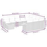  11-dijelni set vrtnih sofa od poliratana s jastucima crni | shoptok.hr